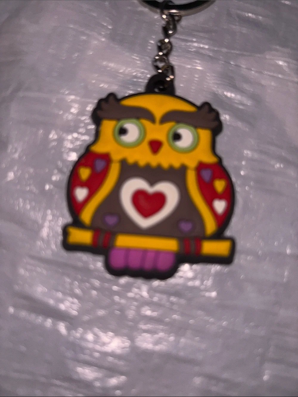 Yellow Owl Heart Keychain - Cute Card & Key Holder Accessory